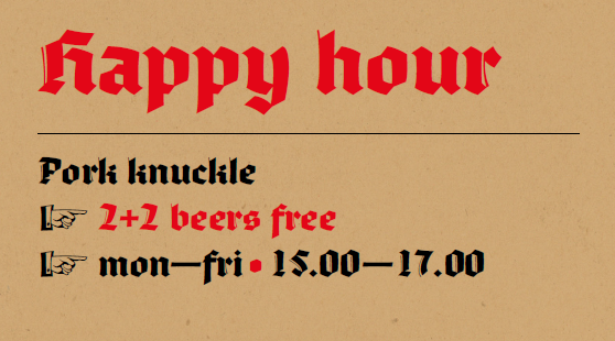 Happy Hours MO-FR